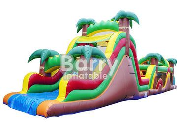 Jungle Inflatable อุปสรรคหลักสูตร / อุปสรรค Jumpers หลักสูตรด้วยสไลด์