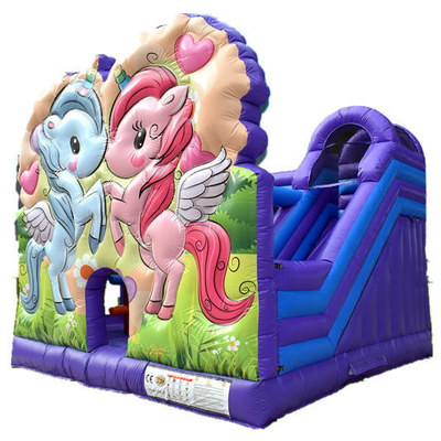 Backyard Unicorn Bouncy Castle ให้เช่าบ้าน Bouncer ทำให้พองได้ Kids
