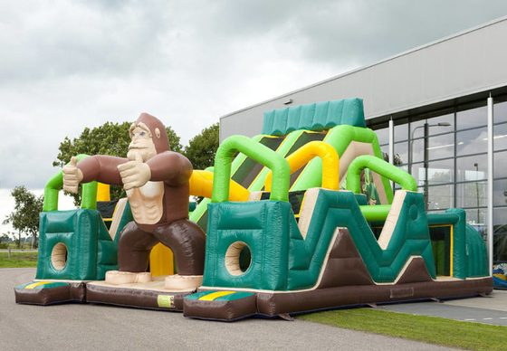 0.55 มม. PVC Party Castle Bounce House ซึ่งทำให้พองได้ Jungle Battle Bouncer