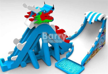 ปรับแต่ง PVC ผู้ใหญ่มังกรยักษ์สไลด์พองเป่าขึ้นใบและสไลด์