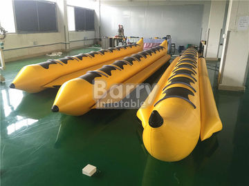 สีเหลือง 8 ที่นั่งกีฬาพองของเล่นเรือน้ำเกมเรือกล้วยเรือน้ำของเล่น
