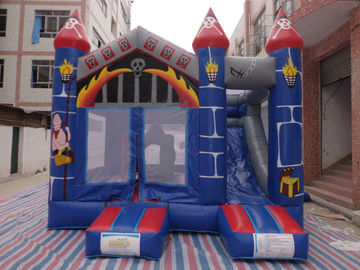 PVC Castle Bounce House 0.55 ม.ม. / บ้านพักตากอากาศพร้อมใบรับรองสไลด์ CE