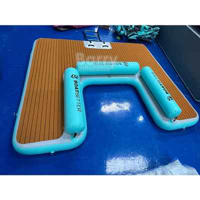 U Shape Lake Platform Floating Inflatable Swimming Platform อุปกรณ์เล่นที่กําหนดเอง เกาะ