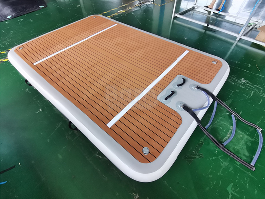 โลโก้ที่กําหนดเอง พอนโตนแบบอัดอัด พลาตฟอร์มน้ําแบบอัดอัด Dock With Ladder