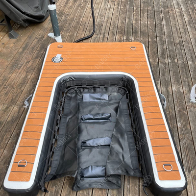 พกพา ปรับปรับ Dog Ramp Inflatable Dog Dock Ramp ระดับบันไดสัตว์เลี้ยง Dog Ramp สําหรับสระว่ายน้ํา, ทะเล, เรือและท่าเรือ