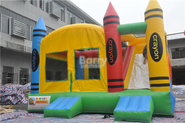 PVC Tarpaulin Combo พอง, เด็ก 5x4x3.6m บ้านตีกลับด้วยสไลด์