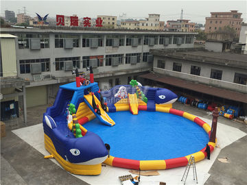 ฤดูร้อน Sharp Inflatable Water Park, Krokodile Island Inflatable น้ำสไลด์