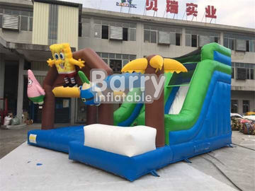 Spongebob บ้านตีกลับทำให้พองคำสั่งผสมสำหรับเด็กกระโดดวัสดุผ้าใบกันน้ำพีวีซี
