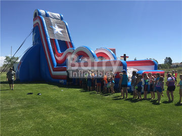 Digital Printing Giant Inflatable Slide, Free Fall Drop Kick Kick สไลด์เลื่อนน้ำทำให้พอง