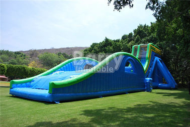 0.55 มม. พีวีซีผ้าใบกันน้ำยักษ์สไลด์ทำให้พองสำหรับเหตุการณ์ / ใหญ่ 42ft สูงหล่น kick kick น้ำสไลด์