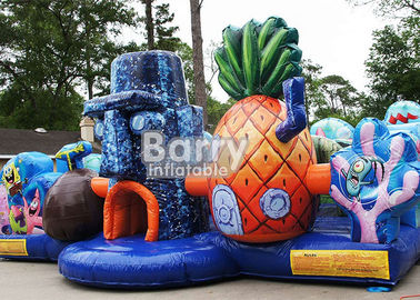 Backyard บ้านตีกลับทำให้พองสำหรับ Playland Inflatable Spongebob เด็กวัยหัดเดินอุปสรรค