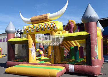 Kids Clearance Western Theme House Inflatable สนามเด็กเล่นพร้อมสไลด์