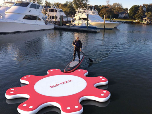 กำหนดเอง 8 สถานีกีฬาทางน้ำ Red Inflatable Sup Air Dock Platform