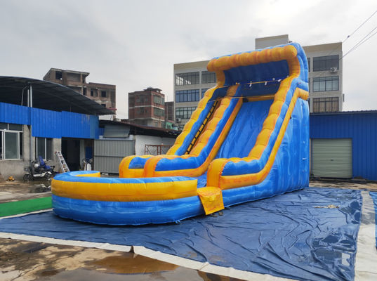 สนามเด็กเล่นพับกลางแจ้งสไลด์น้ำทำให้พอง PVC Tarpaulin