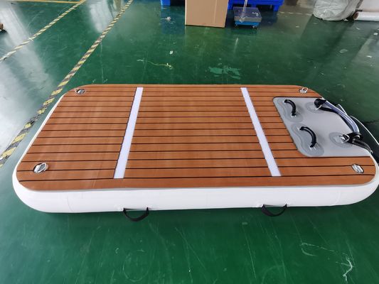 Custom Made 3x1m Inflatable Floating Boat Dock สีไม้
