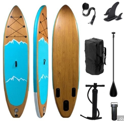 กระดานโต้คลื่นยอดนิยมสไตล์ไม้ยอดนิยม Inflatable Sup Paddle Board 315*83*15cm