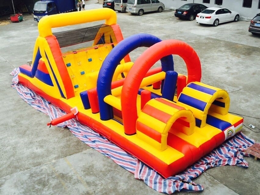 10x4x3.5m หลักสูตรอุปสรรคทำให้พองสวนสนุก Kids Bouncer Castle