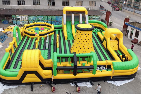 0.55mm PVC Inflatable Obstacle Course อุโมงค์เชิงพาณิชย์ในร่มสำหรับผู้ใหญ่