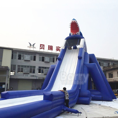 สไลด์น้ำทำให้พองในเชิงพาณิชย์ PVC สำหรับ Park Shark Long 35 * 10 * 10m