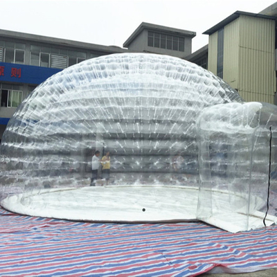 ชัดเจน 1 มม. PVC Tarpaulin พอง Bubble Lodge เต็นท์กันไฟติดตั้งง่าย