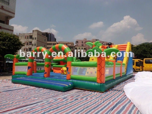 ISO 18000 สวนสนุกทำให้พองสไลด์ธีม Bouncer Castle