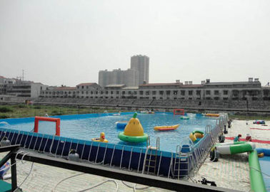 สี่เหลี่ยมผืนผ้าสวนขนาดใหญ่ด้านบนกรอบรูปโลหะ Paddling Pool 12 x 39