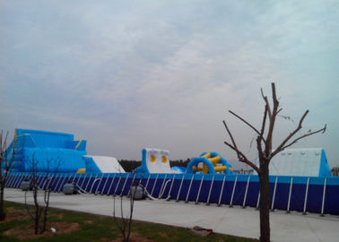 กรอบโลหะถอดได้เหนือพื้นสระว่ายน้ำด้วยผ้าใบ PVC 0.9 มม