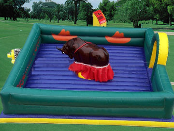 สแควร์ Inflatable เครื่องกลเครื่องกลวัว, PVC Tarpaulin พรม Inflatable กับเครื่องกลวัว Rodeo