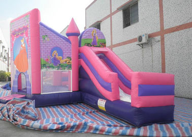 เด็ก 3 ใน 1 Combo Bounce House, เจ้าหญิงสีชมพูปราสาท Bouncy ด้วยสไลด์