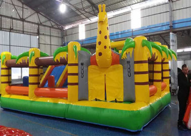 ต้นปาล์มซุกซนพีวีซี Tarpaulin พอง Bouncy ปราสาทสำหรับเด็ก