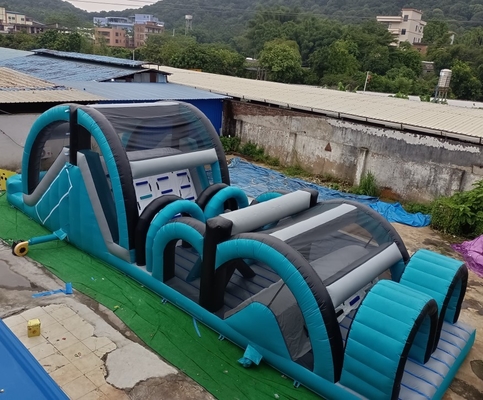 0.55 มม. PVC Inflatable 5k Run Obstacle Course Bouncer 17mL * 4mW UV Resistant