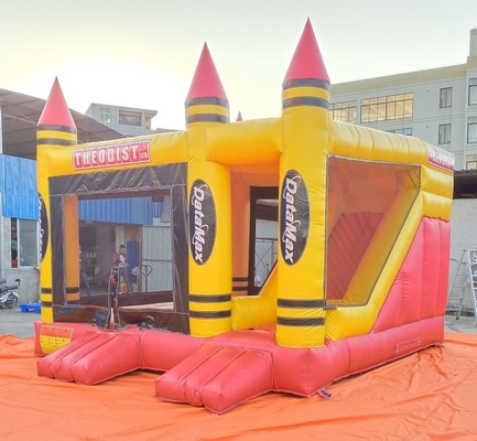 เชิงพาณิชย์ปราสาทกระโดดพอง Combo Bouncer House 5mLX5mWX4mH EN71