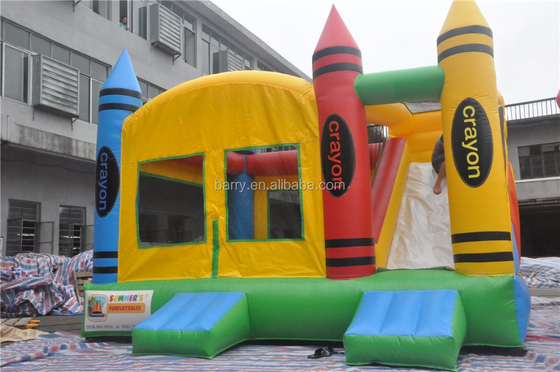 Tarpaulin Jumping Bouncy Castle เกมสไลด์ Bouncer Combo พอง