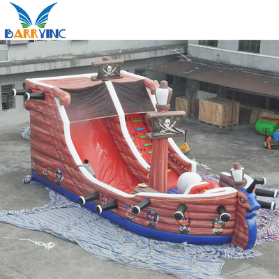 0.55 มม. PVC ซึ่งทำให้พองได้ Water Slides Commercial Pirate Kids Bounce Playhouse Jumping Castle