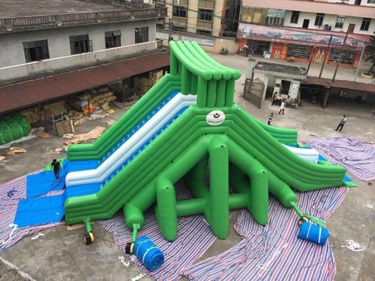 สไลด์น้ำคู่ยักษ์กันน้ำ Inflatable Combo สีสันสดใสสำหรับผู้ใหญ่