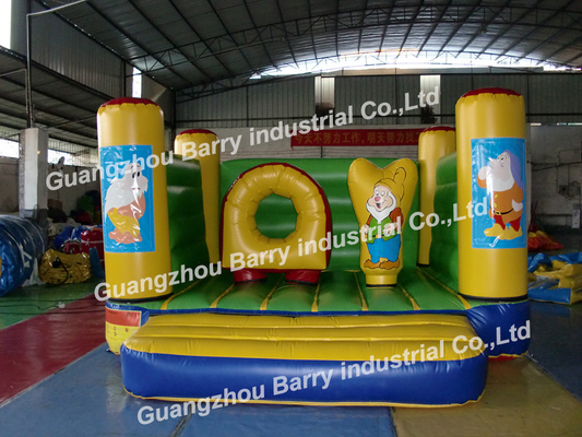 18OZ PVC Inflatable Bouncer House สีสันสดใสระเบิดปราสาทและสไลด์