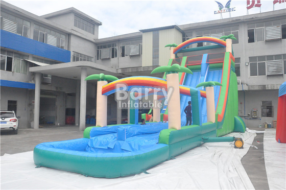 เชิงพาณิชย์ Jungle Tress Blow Up Water Slide วัสดุพีวีซี 0.55 มม