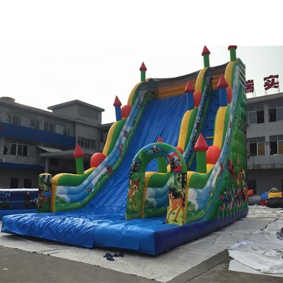 ธีมสัตว์ สไลด์เลนเดียวทำให้พอง เปียก แห้ง สนามหลังบ้าน Clearance Bouncer